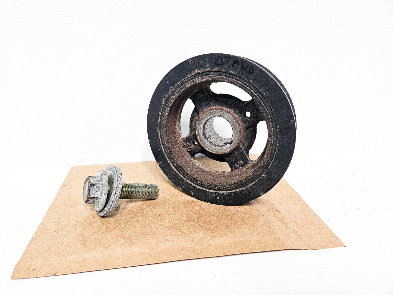 06-15 Lexus Is250 Is350 Crankshaft Pulley w/Bolt 13470-31022 90119-16004 Oem Used