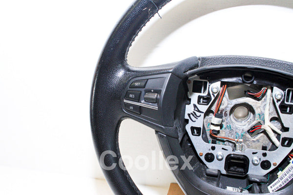 11-17 Bmw 550i F10 Black Leather Steering Wheel 32-33-6-790-889 Oem Used