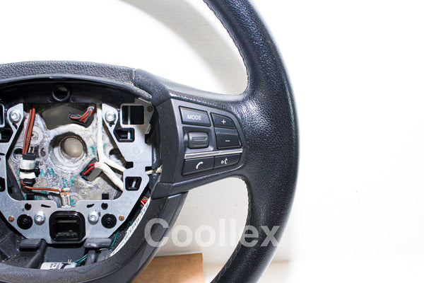 11-17 Bmw 550i F10 Black Leather Steering Wheel 32-33-6-790-889 Oem Used