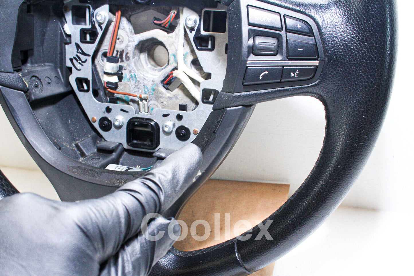 11-17 Bmw 550i F10 Black Leather Steering Wheel 32-33-6-790-889 Oem Used