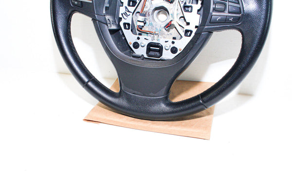 11-17 Bmw 550i F10 Black Leather Steering Wheel 32-33-6-790-889 Oem Used