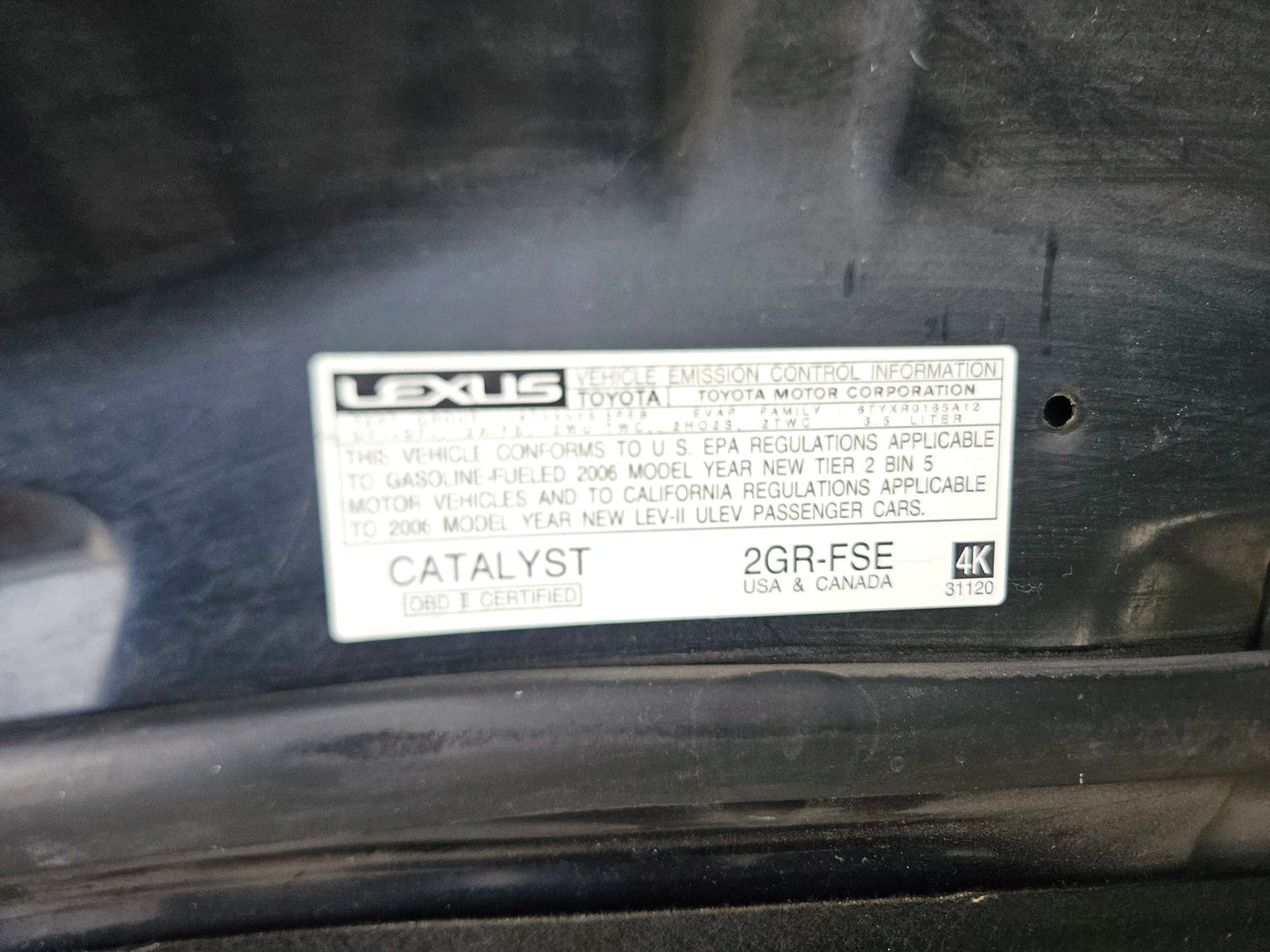 06-2013 Lexus Is250 Hood 53301-53050 CC:8P8 Oem Used