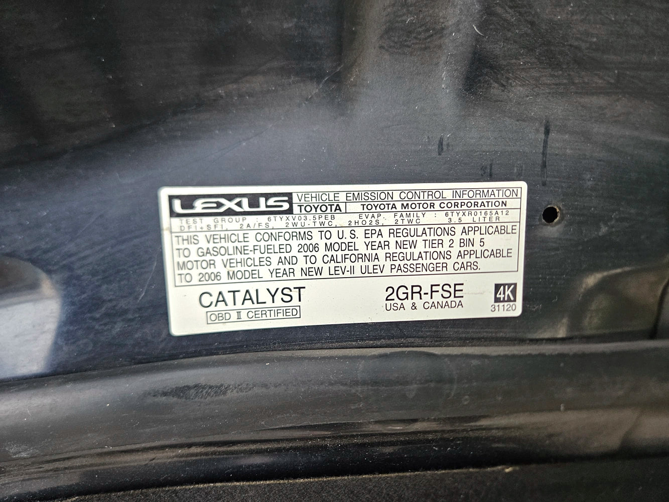 06-2013 Lexus Is250 Hood 53301-53050 CC:8P8 Oem Used