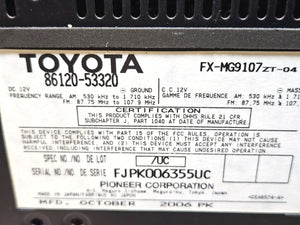 06-08 Lexus Is250 Am/fm Cd Radio 86120-53320 P1837 Oem Used