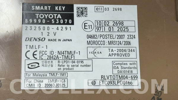 06-13 Lexus IS250 Smart Key Transceiver Module and Remote Key Fob OEM Used